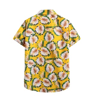 Bks Camiseta Casual hawaiana floreado con Manga corta Para verano (4)