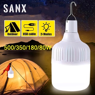 SANX 500W 350W 180W 80W 40W USB Recargable Lámpara De Emergencia Iluminación Al Aire Libre Camping LED Noche Lampu Pasar Malam Bombilla