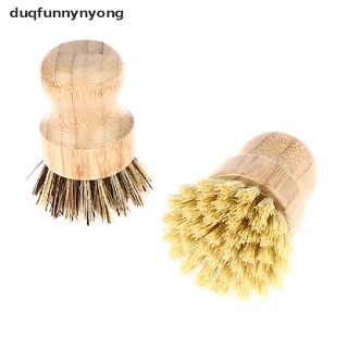 [du] cepillos de bambú para lavar planchas de hierro fundido, olla, cerdas de sisal natural