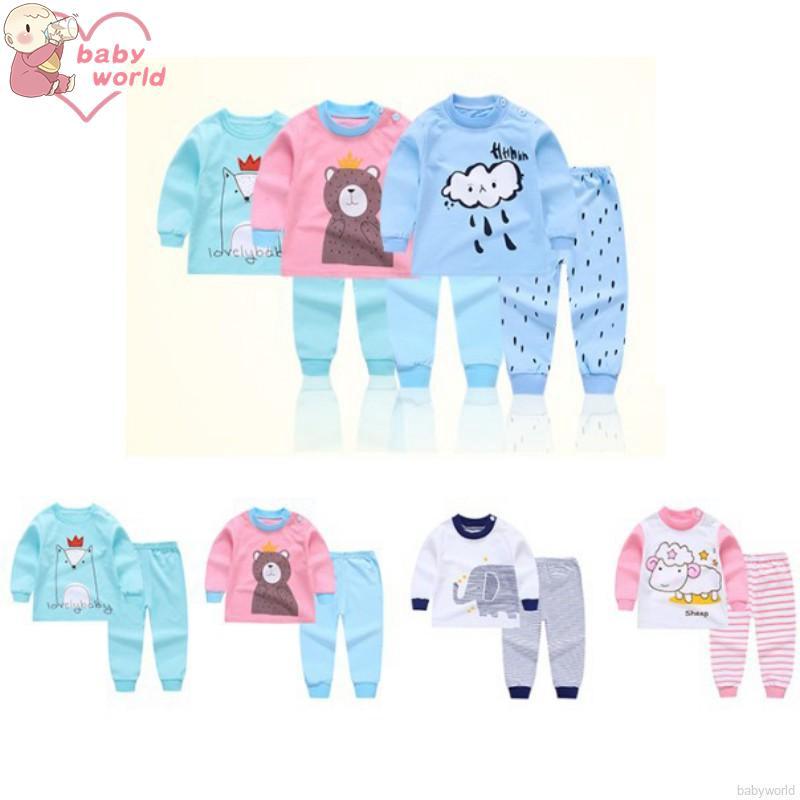Pijama de algodón conjunto de ropa de dibujos animados sudadera Tops+pantalones ropa de dormir conjunto