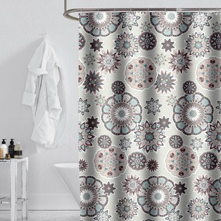 cortina de baño de dibujos animados lindo gato patrón cortinas de ducha baño impermeable engrosado poliéster tela con 12 ganchos (7)