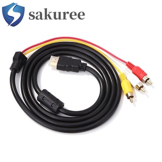 Sakuree HDMI Compatible Macho A 3 RCA Audio Video AV Cable Convertidor 1080P