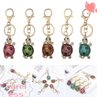 CARELESS Gifts Alloy Keychain Chain Ornaments Diamond-studded Rhinestone Girls Woman Car Pendant Fashion Metal Little Turtle/Multicolor