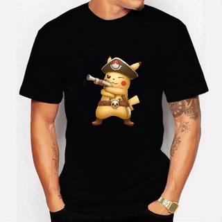 Moda Pokemon Pikachu pirata rey divertido camiseta de una pieza Mimikyu Luffy camiseta