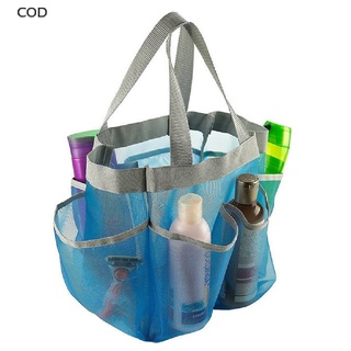 [cod] bolsa de almacenamiento portátil para colgar bolsas de baño de malla con 7 bolsillos bolsas de baño caliente (8)