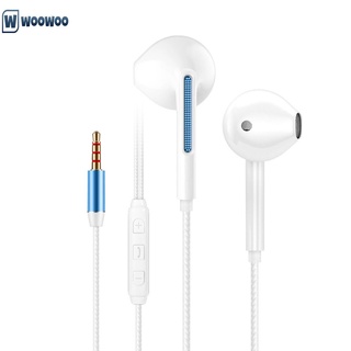 woowoo auriculares con cable de galvanoplastia bass estéreo in-ear auriculares con micrófono manos libres llamada teléfono auriculares para android ios 3.5mm 3c