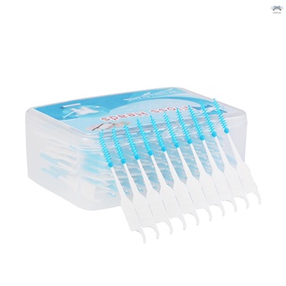 200 unids/caja de dientes de hilo dental interdental cepillo palillo palillo de dientes de silicona suave de doble punta púas de dientes cuidado oral