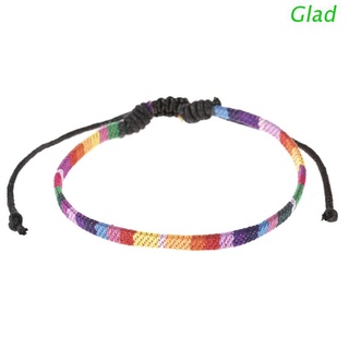 Glad minimalista mano trenzado arco iris LGB cuerda tobillera pulsera cadena correa de pie
