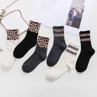 Calcetines de leopardo de moda para mujer/calcetines deportivos de algodón