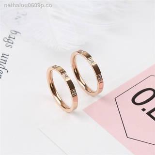[en stock] versión coreana de oro rosa anillo de anillo femenino simple pareja anillo masculino índice dedo cola anillo salvaje personalidad moda titanio acero accesorios