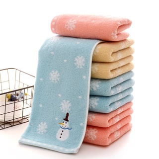 35x75cm navidad mano toalla cara 100% algodón lindo muñeco de nieve cara lavado paño toalla de cocina hogar toallas baño navidad