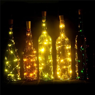 Spl 15/20 LED botella de vino corcho luces de alambre plateado para boda Festival decoración de fiesta (9)