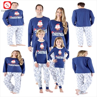pijamas de algodón de navidad santa niños bebé adultos ropa de dormir ropa de dormir impreso ropa de hogar familiar pijamas