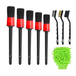 9Pieces Auto Detailing Brush For Car Leather Air Vents Rim Cleaning