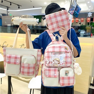 Set de mochila combinada de alta calidad/bolsa de hombro 4 en 1 bolsa de hombro individual/mochila de niña/bolso escolar que se puede cargar de vuelta para la escuela