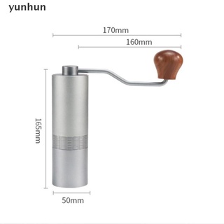 yunhun molinillo manual de grano de café ajustable espesor cerámica de mano molino de molienda.