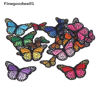 Finegoodwell1 20 pzs calcomanía De mariposa Bordado De Costura Para planchar (6)