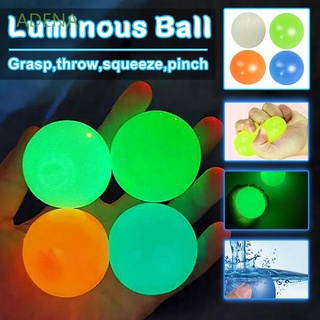 ADENA 65mm Squash Ball Throw Stress Globbles Sticky Target Ball Suction Stick Wall Family Games Fluorescent Luminous Kids Gifts Decompression Ball/Multicolor