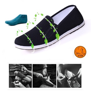 0913d único antideslizante negro tela de fondo plano resistente al desgaste zapatos protectores (1)