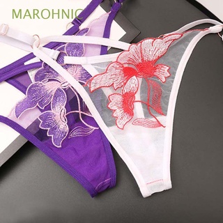 marohnic sexy g-string delgado cinturón calzoncillos mujeres bragas bordado encaje transparente vendaje ropa interior malla mariposa tanga/multicolor