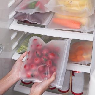 PEVA silicona bolsa de almacenamiento de alimentos contenedores reutilizables congelador a prueba de fugas Top Ziplock bolsas organizador de cocina (4)