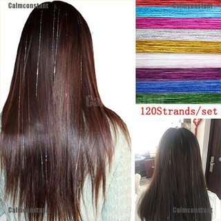 120 hebras para el cabello, tinsel, seda, brillo, arco iris, decoración de cabello
