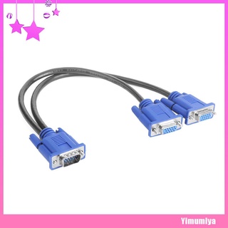 (Yimumiya) Cable divisor VGA 1 ordenador a doble 2 Monitor macho a hembra adaptador de alambre (8)