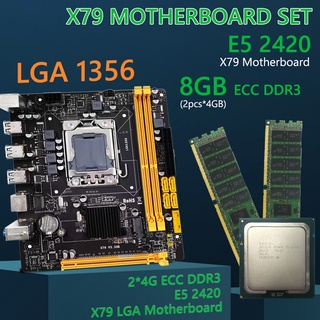 (3cstore) X79 Placa Base LGA 1356 + E5 2420 CPU + 2x4G/8G DDR3 ECC Juego De Memoria PC