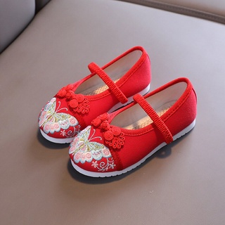 2021 verano nueva mariposa impresión Folk Dance zapatos estilo chica estilo antiguo mostrar zapatos de tela moda lindo dulce caliente 25-36 (4)