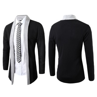 ❀ifashion1❀Stylish Men Knitted Cardigan Jacket Slim Long Sleeve Casual Sweater Coat (6)
