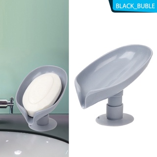 [Black_Buble] soporte de jabón en forma de hoja auto drenante para jabón, no perforado, fácil de limpiar, soporte de jabón con ventosa, jabonera