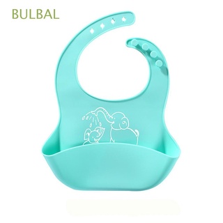 bulbal nuevo babero de silicona impermeable bebé saliva toalla portátil lindo dibujos animados suave bebé pinafore/multicolor