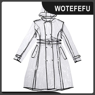 [wotefefu] Funda Transparente Eva para lluvia con capucha para mujer/Chamarra impermeable