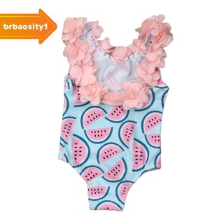 [BRBAOSITY1] Traje de baño de una sola pieza bebé niña traje de baño sandía 6-24 meses 2-4 años bebé niño trajes de baño Bikini traje de baño con Floral (3)