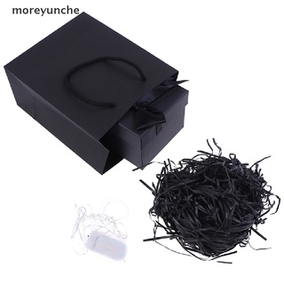 moreyunche negro cajas de regalo empaquetado plano caja de regalo bolsa cálida luz led 20g negro raffia decoración co