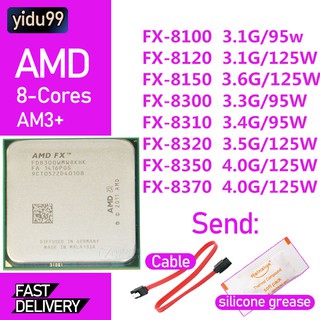 Procesadores AM3+ AMD FX 8100 8120 8300 8310 8320 8350 de ocho núcleos cpu AM3+ de 8 núcleos de 938 pines para AMD 970 placa base Bulldozer by yidu99