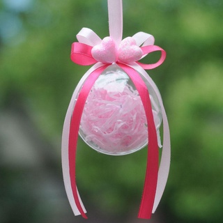 10 bolas transparentes de corazón, árbol de navidad, adorno de boda, caramelos, caja de regalo