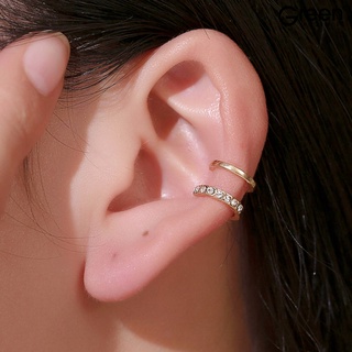 (pendiente) 1 pieza exquisito doble en forma de u sin piercing de diamantes de imitación de oreja clip de oreja accesorio de joyería