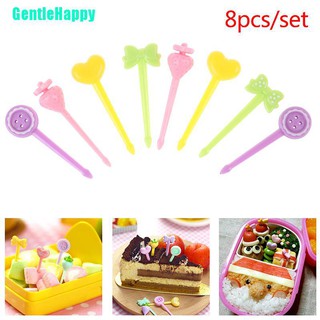 Cavalhlehappy 8pzs tenedor De Frutas Mini niños snack pastel postre comida Pick Palito Bento Lunches