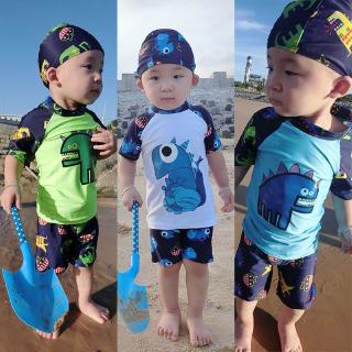 3pcs traje de baño de niños split dinosaurios traje de baño niño bebé traje de baño (1)