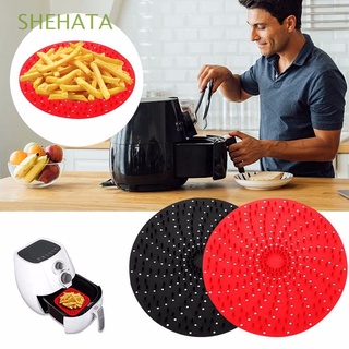 SHEHATA Square Air Fryer Liner Reusable Air fryer accessories Baking Mat Fit all Airfryer Silicone Round Replacement Non-Stick Cooking Tool (1)