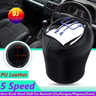5 Speed Leather Manual Car Gear Shift Knob Shifter Lever for Renault Megane Clio II Twingo Kangoo Logan Blue