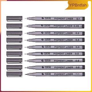 Bolígrafo negro Micro-Pen Fineliner plumas de tinta impermeable de archivo ilustración plumas