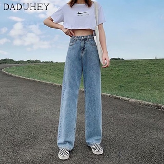 daduhey cintura alta ancho pierna jeans mujer suelto draggle-tail pantalones rectos (7)