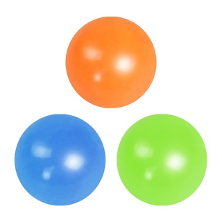 GOWELL1 65mm Sticky Target Ball Throw Stress Globbles Squash Ball Children's Toy Fluorescent Luminous Throw At Ceiling Classic Kids Gifts Decompression Ball/Multicolor (9)