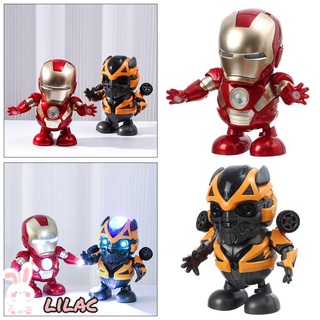 ❥ LILAC ✿ Robot De Danza Inteligente Bumblebee Superhéroe Bailando Juguete Para Niños Ironman Vengadores Música Muñecas