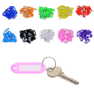 (12) 50x color sólido estudio Plástico impermeable llave De equipaje Id Tags etiquetas llaves anillos Para eliminado De Estado, guardianes y
