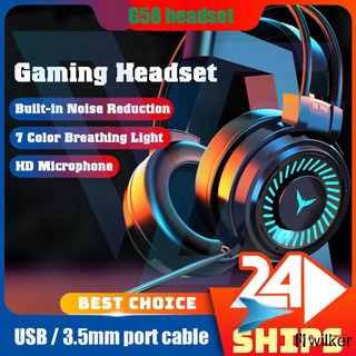 < Headset > G58 Fone De Ouvido Gamer Estéreo Com Fio Com Claro Led / Microfone Para Pc / Laptop wilker1Auricular bluetooth Audífonos inalámbricos