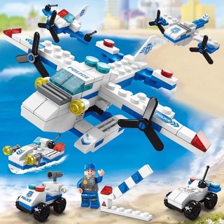 Compatible with Lego small particle theme building blocks, children's educational toys, amusement parks, fire trucks, ambulances, police cars (1)