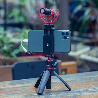 Lr- MT-08 Mini trípode de escritorio de mano soporte de fotografía con cabeza de bola Flexible de 1/4 pulgadas tornillo de montaje para Selfie viaje Vlogging